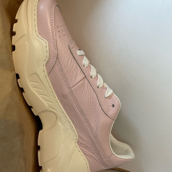 Joshua Sanders Womens Donna Tumbled Leather Sneakers Rose 39/9 NWT - Picture 2 of 4
